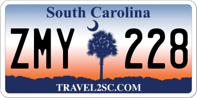 SC license plate ZMY228