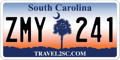 SC license plate ZMY241