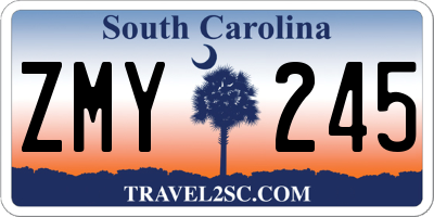 SC license plate ZMY245