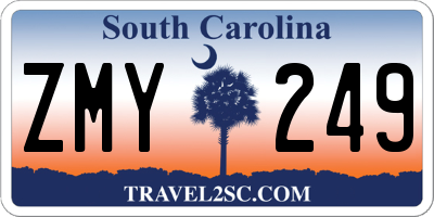 SC license plate ZMY249