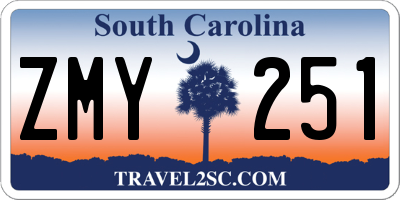 SC license plate ZMY251