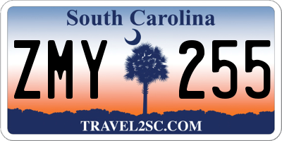 SC license plate ZMY255