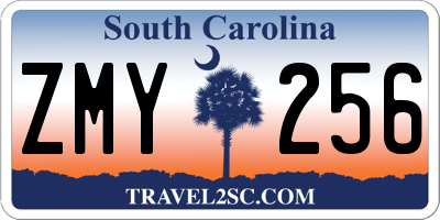 SC license plate ZMY256