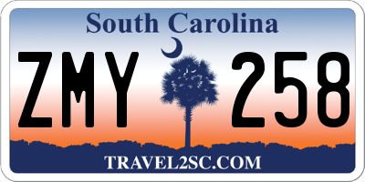 SC license plate ZMY258