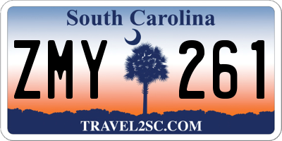 SC license plate ZMY261