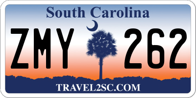 SC license plate ZMY262