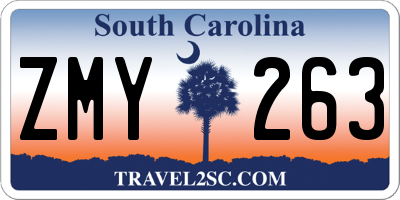 SC license plate ZMY263