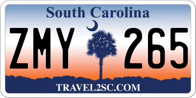 SC license plate ZMY265