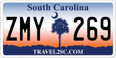 SC license plate ZMY269