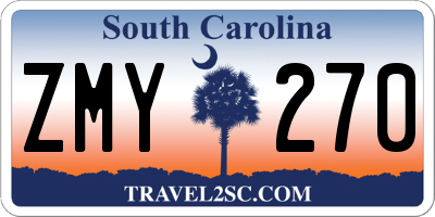 SC license plate ZMY270
