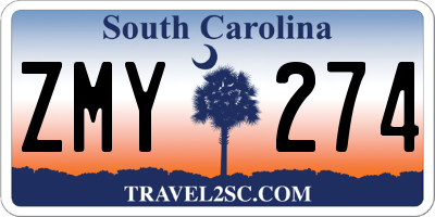SC license plate ZMY274