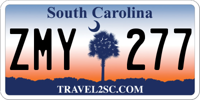 SC license plate ZMY277