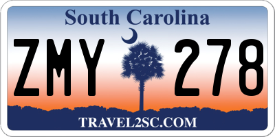 SC license plate ZMY278