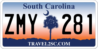 SC license plate ZMY281