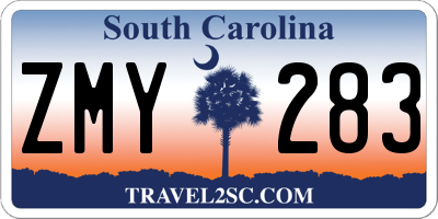 SC license plate ZMY283