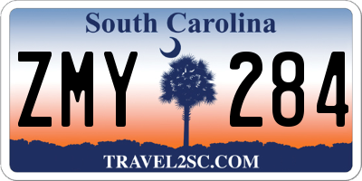 SC license plate ZMY284