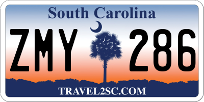 SC license plate ZMY286