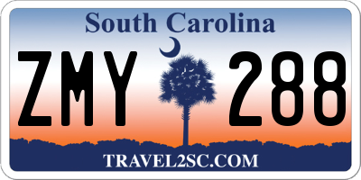 SC license plate ZMY288