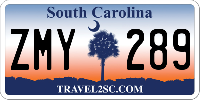 SC license plate ZMY289