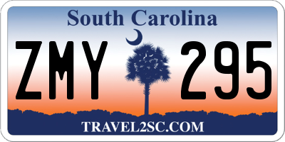 SC license plate ZMY295