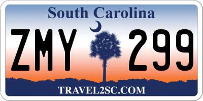 SC license plate ZMY299