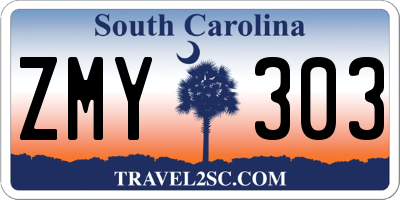 SC license plate ZMY303