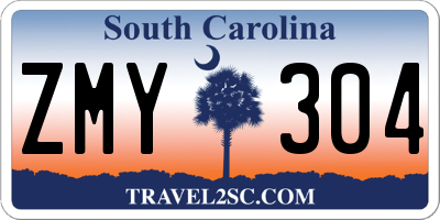SC license plate ZMY304