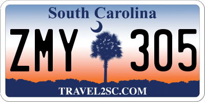 SC license plate ZMY305