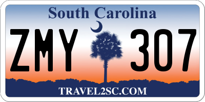 SC license plate ZMY307