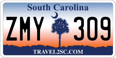 SC license plate ZMY309