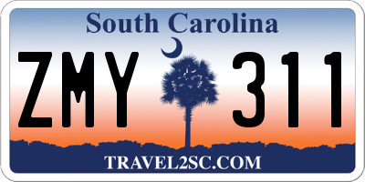 SC license plate ZMY311