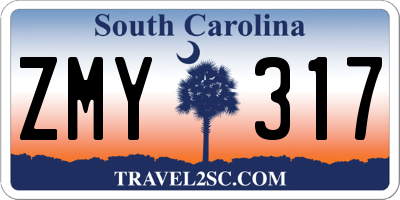 SC license plate ZMY317