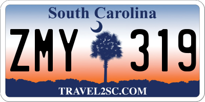 SC license plate ZMY319