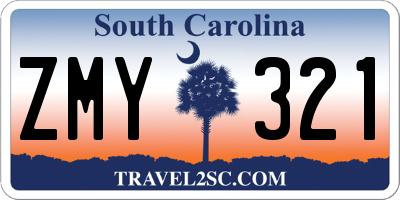SC license plate ZMY321