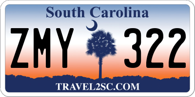 SC license plate ZMY322