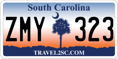 SC license plate ZMY323