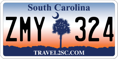 SC license plate ZMY324
