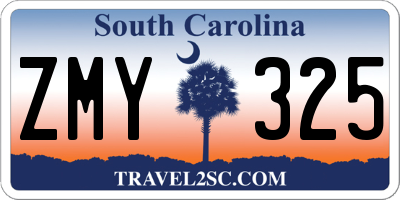 SC license plate ZMY325