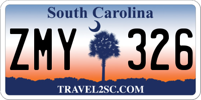 SC license plate ZMY326