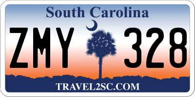 SC license plate ZMY328