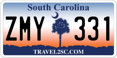 SC license plate ZMY331