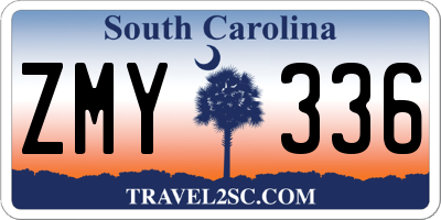 SC license plate ZMY336