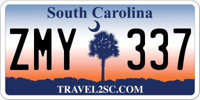 SC license plate ZMY337