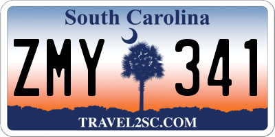 SC license plate ZMY341