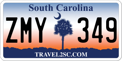 SC license plate ZMY349