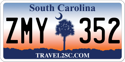 SC license plate ZMY352