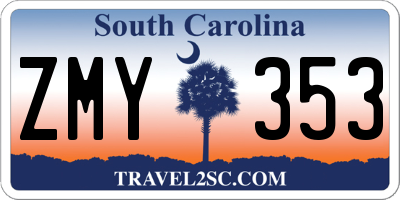 SC license plate ZMY353