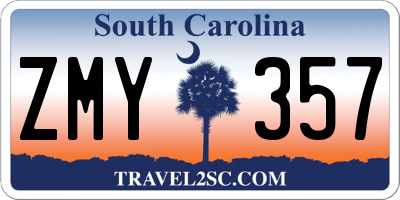 SC license plate ZMY357