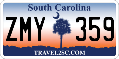 SC license plate ZMY359