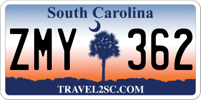 SC license plate ZMY362